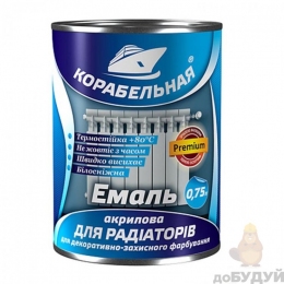 Емаль акрилова для радіаторів Корабельна біла 0.75 л