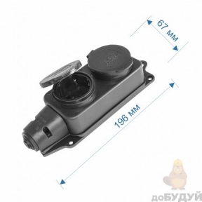 Колодка RIGHT HAUSEN каучуковая 2-я с/с черная IP44 HN-084022N